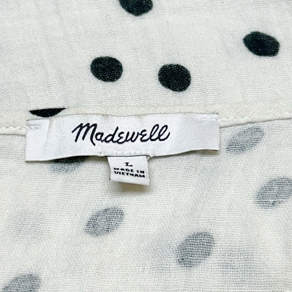 Madewell Dot Toss Lightspun Ruffle Babydoll Dress Size Large - Picture 4 of 10